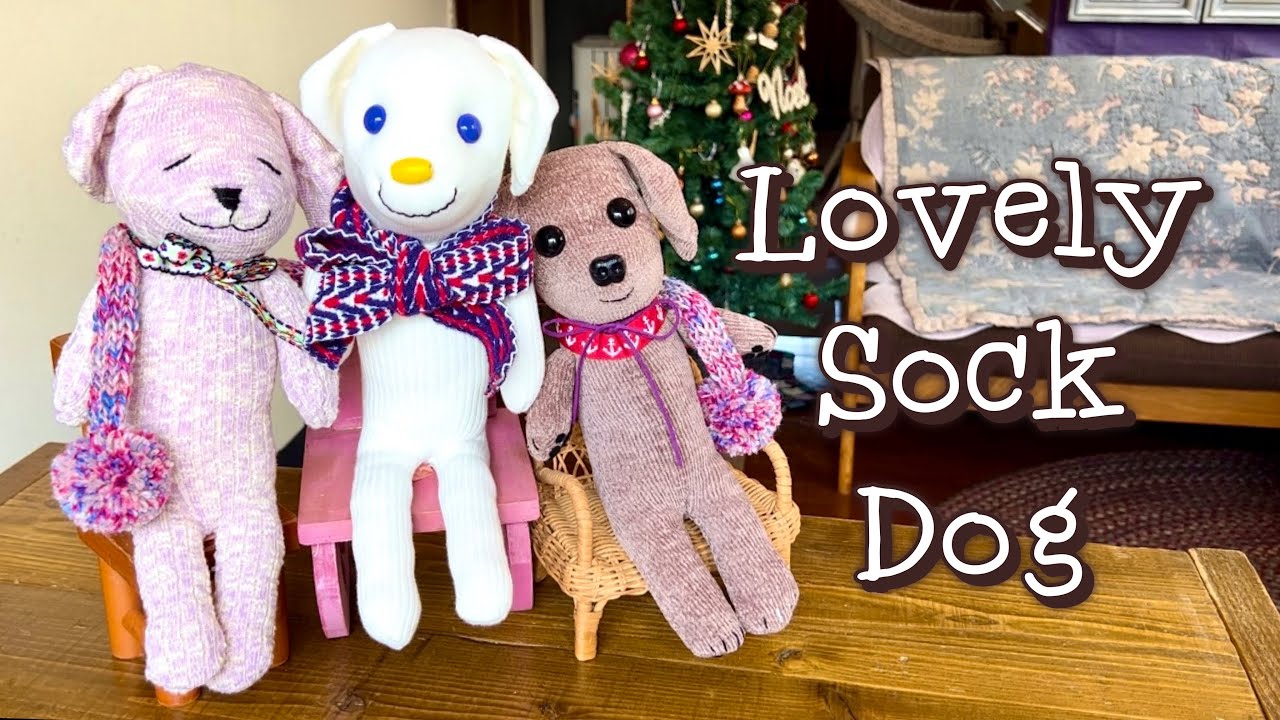 コンビニの靴下で靴下人形・犬のぬいぐるみ❤︎DIY/Lovely sock dog/doll/craft❤︎#827