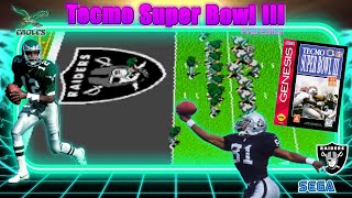 TECMO SUPER BOWL III | Oakland RAIDERS vs Philadelphia EAGLES | Afakasi Raider vs Raider Critique