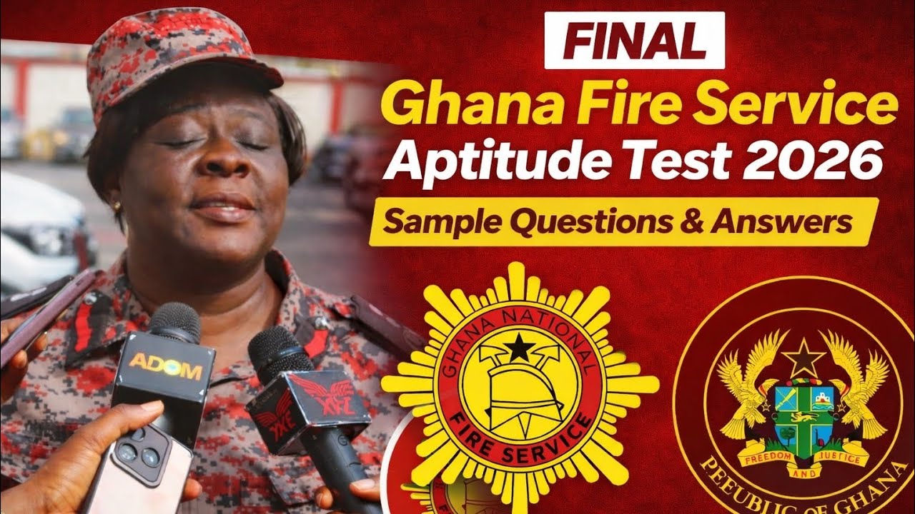 Примерные вопросы для итогового квалификационного теста пожарной службы Ганы 2026 года.