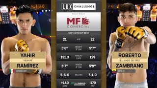 Roberto El Vago De Oro Zambrano Gana Una Guerra Contra Yahir Venum Ramírez Decisión Lux 049