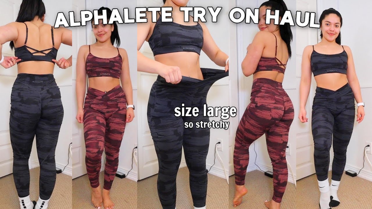 Alphalete Try On Haul! Surface Power Leggings *Size Large* + The