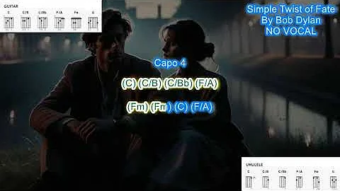 Simple Twist of Fate NO VOCAL (capo 4) Bob Dylan play along with scrolling guitar chords and lyrics