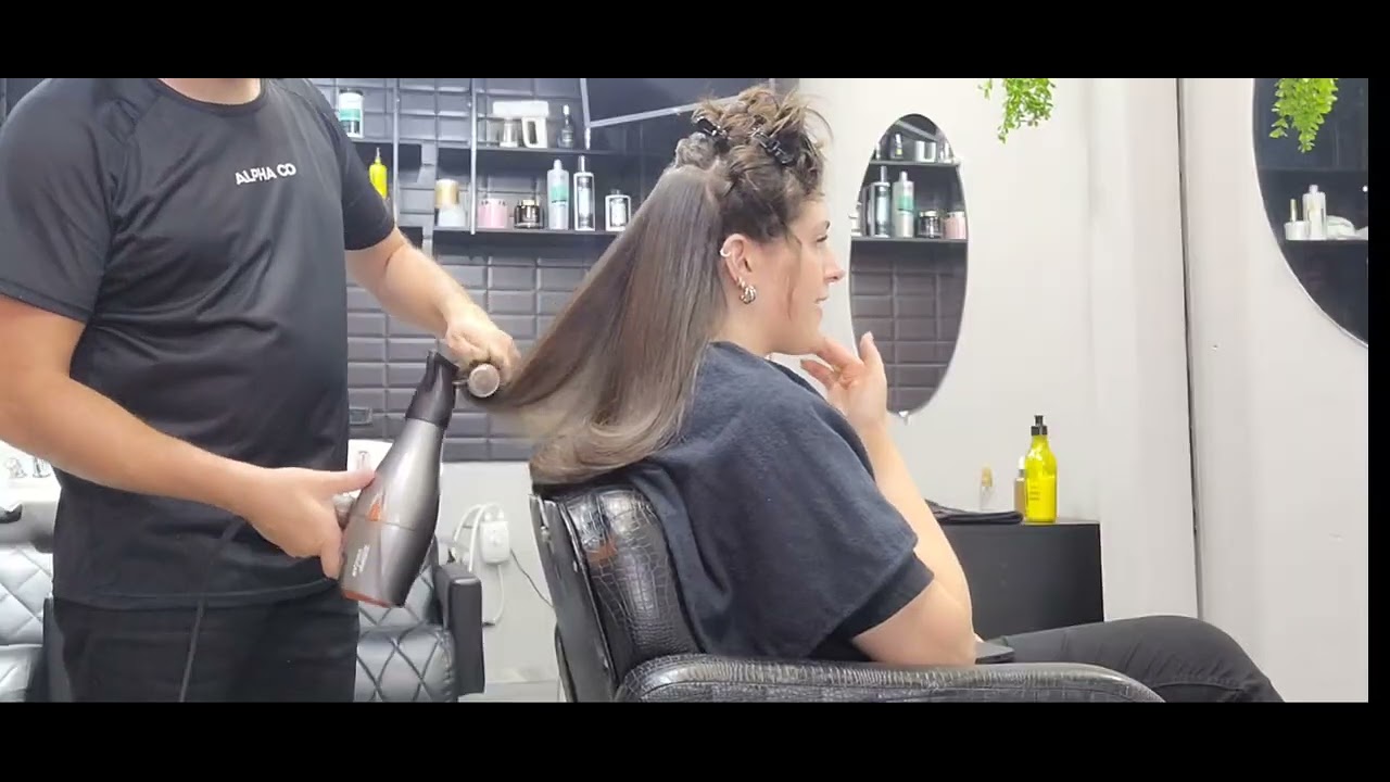 Escova modelada (frente pra dentro e atrás pra fora)