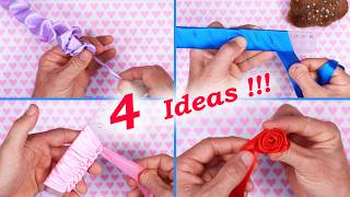 4 IDEAS - como hacer FLORES DE LISTON (faciles y rapidas) 🌸 Gustavo gg