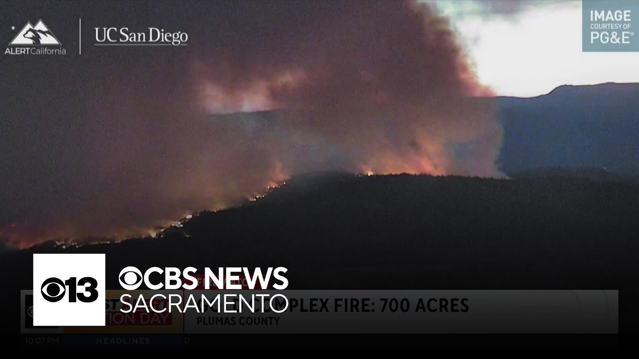 Lightning sparks fires in Plumas County, 700 acres burned - YouTube