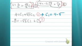 Solve linear second order DE with complex roots and initial conditions
