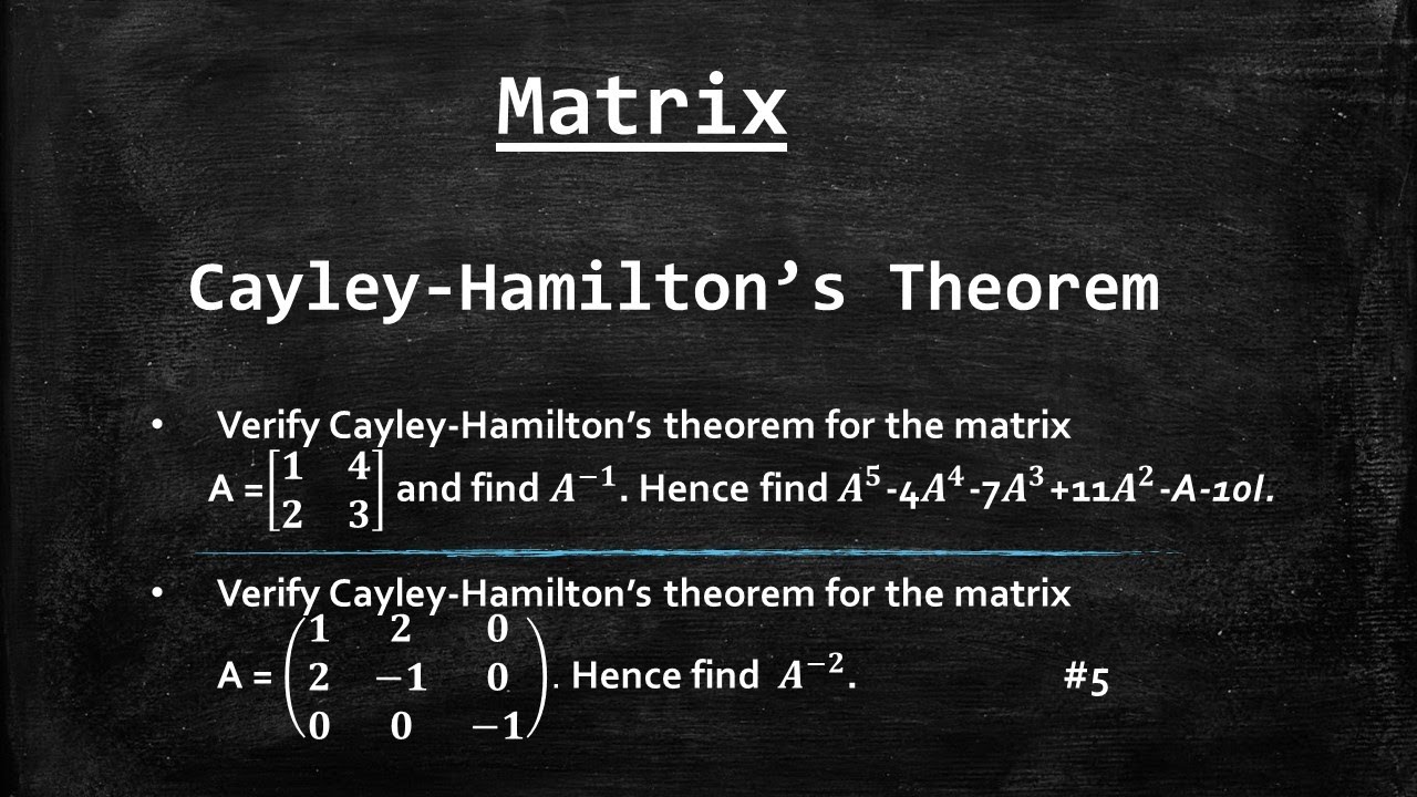 Cayley hamilton theorem for square matrix youtube