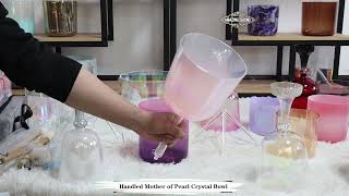 Handled Mother of Pearl Crystal Bowl