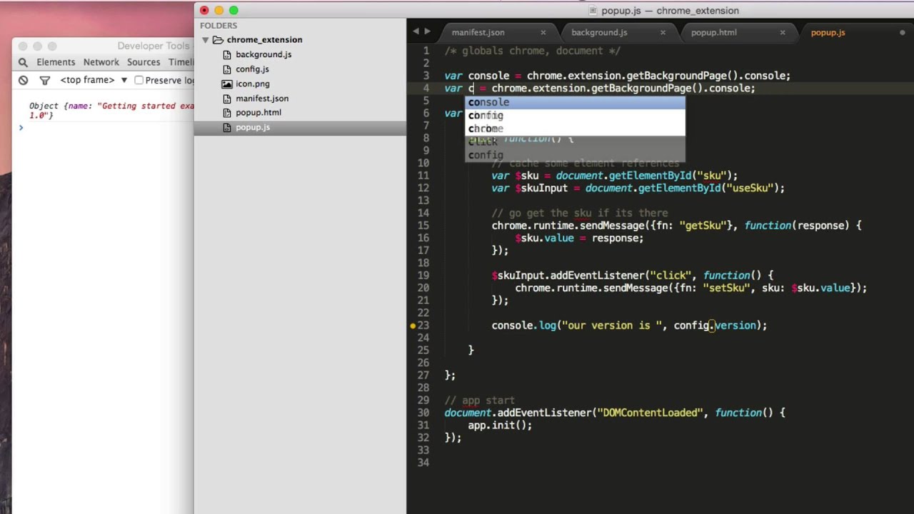 Chrome Extension Using A Config Js File Easy Youtube