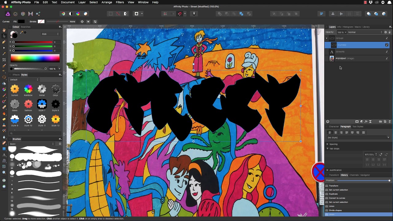 Affinity Photo Funky Coloured Graffiti Font Youtube