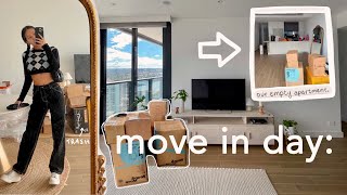 moving in vlog 🏡 furniture arrival, empty tour, unpacking & home shopping