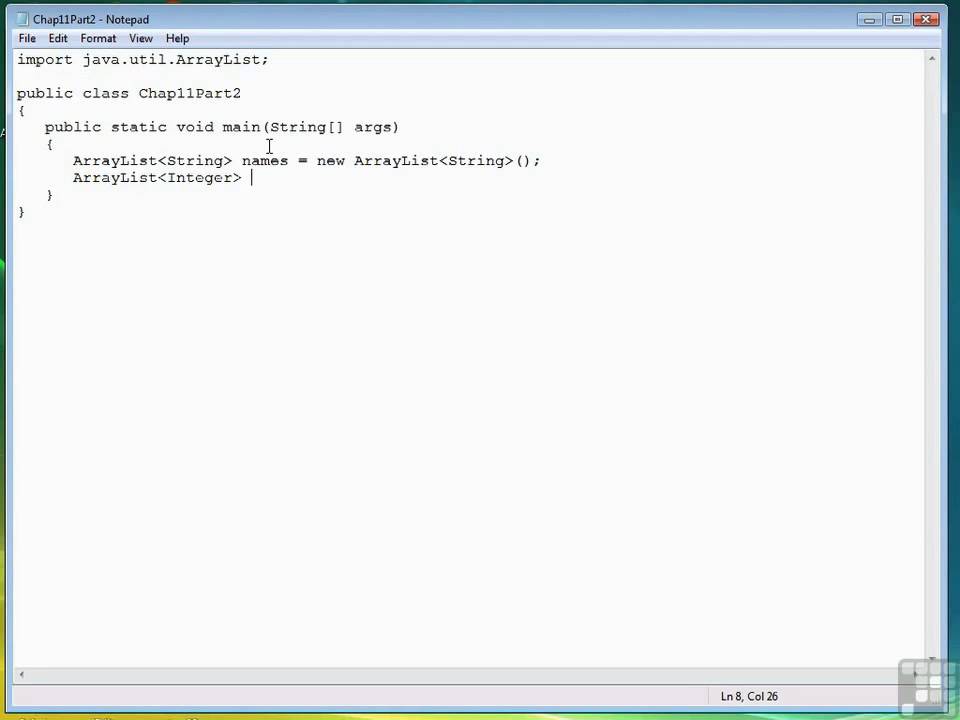 11 02 Declaring And Initializing An Arraylist Youtube
