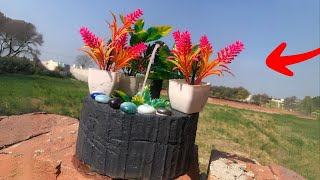 DIY Awesome indoor Cement Table Top Water Fountain | Table Top Fountain | Indoor Water Fountain