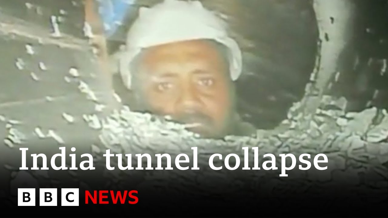 Uttarakhand tunnel collapse: First video of trapped Indian workers – BBC News