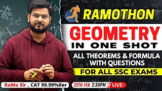 RAMOTHON - GEOMETRY All Theorems & Formulas with Questions For All SSC Exams RaMo Sir CAT 99.99%iler