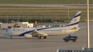 Israel El Al | Räumpanzer Polizei Begleitschutz Israelische Fluggesellschaft Am Flughafen München