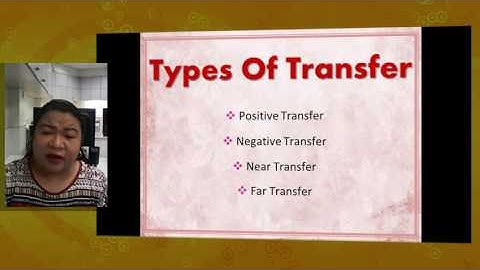 Module 15 Part 1 transfer of learning