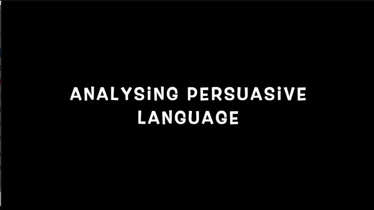 Analysing persuasive lang Tutorial 2 