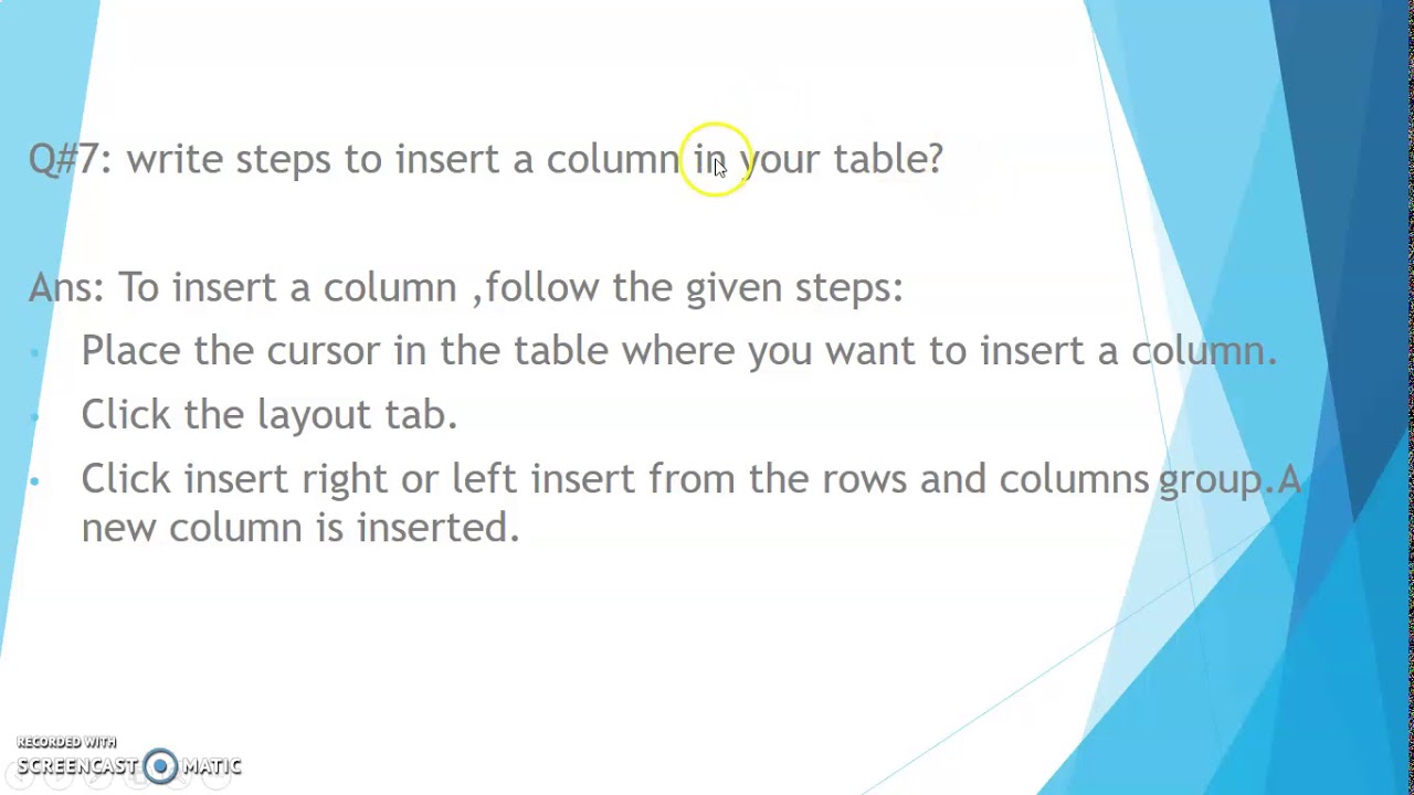 Grade 7, Computer (lec#4,Step#3) part a 184 - YouTube