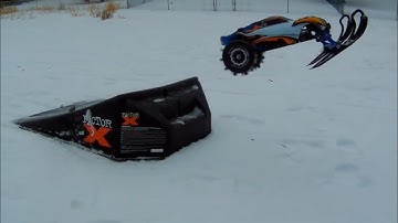 Highly Customized Rustler Snow Mobile Jumps (Ramp Action with Integy Skis)-RC Overdose