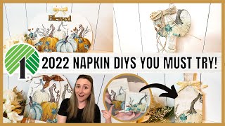 *MUST TRY* DIYs Using DOLLAR TREE NAPKINS | Napkin Decoupage Decor | Dollar Tree Fall Napkin Hacks