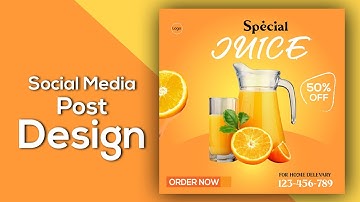 How to Create Orange Juice Social Media Post Design | Adobe Illustrator Tutorial