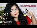 TOP 5 LIQUID EYELINERS//Best liquid eyeliners available in India// Drugstore//saptaparnee biswas
