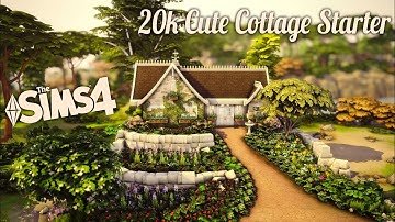 Cute Cottage Starter [NoCC] | Tazkabaz 20k Shell | Challenge Sims 4 Speed Build and Tour