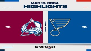 NHL Highlights | Avalanche vs. Blues - March 19, 2024