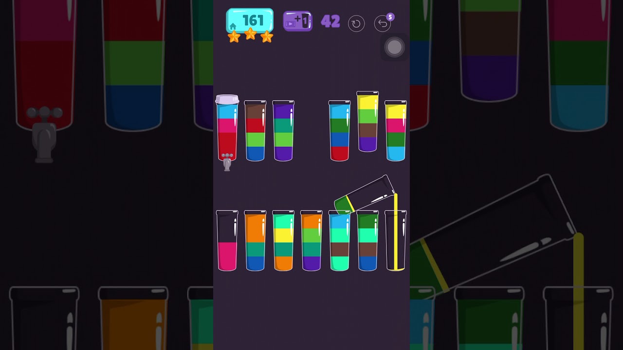 Cups - water sort puzzle | level 161 | ⭐️⭐️