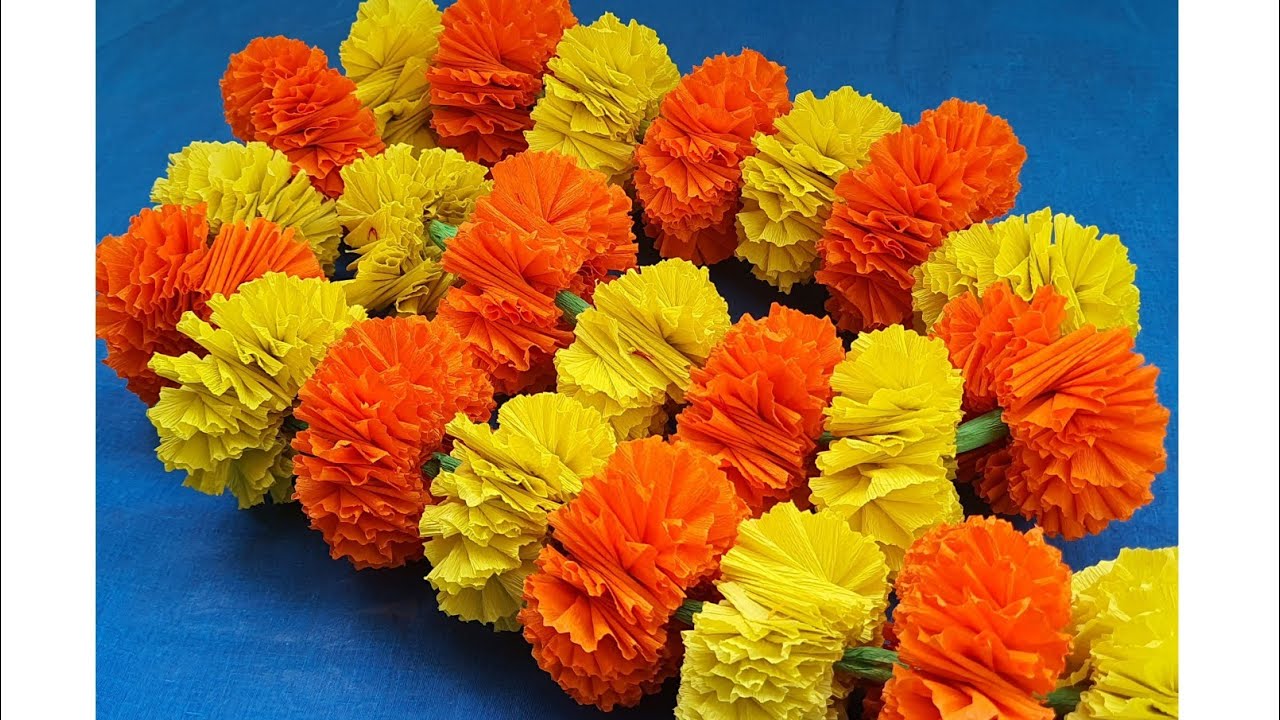 Vikalpah: DIY marigold flowers garland using tissue paper