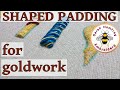 Shaped string padding for goldwork embroidery | Hand embroidery video tutorial