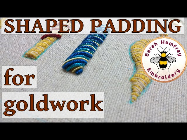 Shaped string padding for goldwork embroidery