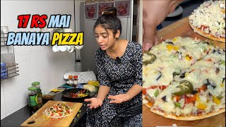 17/-Rs me pizza banaya. 🍕 Veg mushroom pizza 🍕 | Muskan sharma vlog