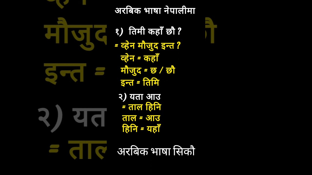 अरबिक भाष सिकौ | Learn Arabic Language in Nepali #arabclan #arabiclanguage #अरबिकभाषा