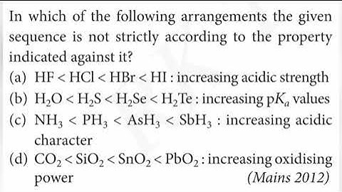 In which of the following arrangements the given sequence is not strictly according to the property
