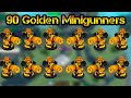 90 Golden Minigunners and Support Mega Fallen Mode Roblox Tower Defense Simulator