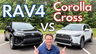 2022 RAV4 vs Corolla Cross - Comparing Sizes, Power, MPG, Specs, More!