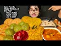 Eating Gobi Paratha, Kachori, Gulab Jamun, Kheer | Big bites | Messy Eating | Indian Mukbang