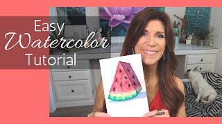 EASY PAINTING HOW TO PAINT WATERMELON | Watercolor Tutorial for Beginners
