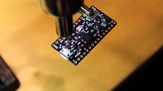 Surface mount soldering with hot air an ARM based Pro Mini microcontroller