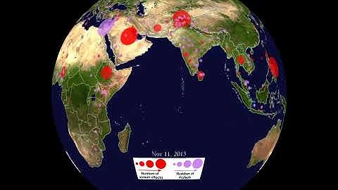 GDELT Project - NOAA Science on a Sphere Preview (Protests & Violence Against Civilians)