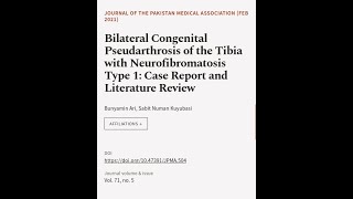 Bilateral Congenital Pseudarthrosis of the Tibia with Neurofibromatosis Type 1: Case ... | RTCL.TV Profile