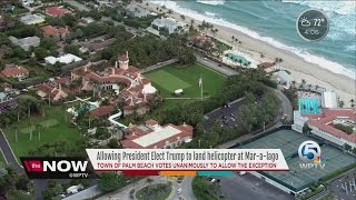 Palm Beach To Allow Trump To Land Helicopter