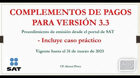 complemento de pagos fact versión 3.3