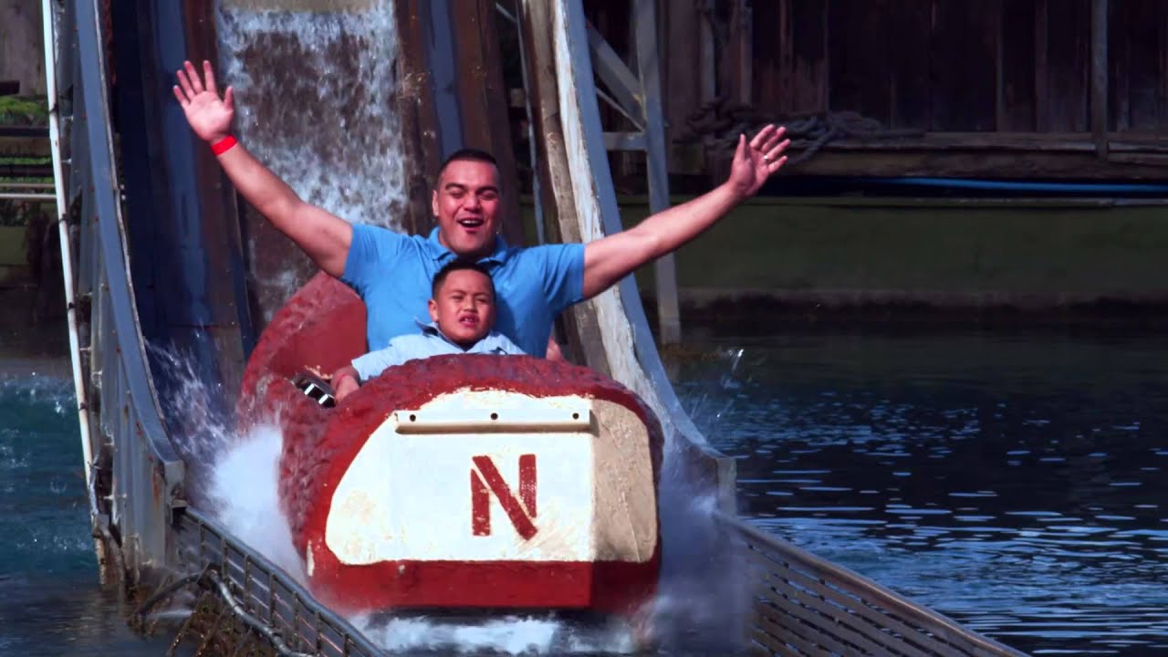 log flume ride at the end drop log flume ride at the end drop