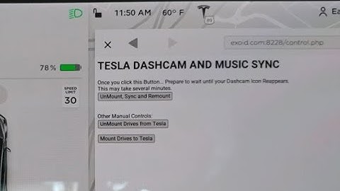 Tesla Dashcam and Music Sync - Controlled via Telsa Browser - Proof of Concept