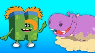 H For Hippopotamus | Alphabet Learning Video For Babies Kids Children | ABC Monsters