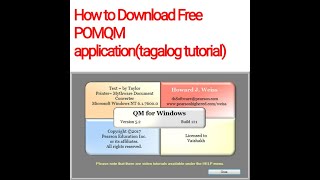 How to Download Free  POM-QM application ( Tagalog tutorial)