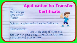Application for Transfer certificate (T.C) in English // How to write Application for t.c. in school